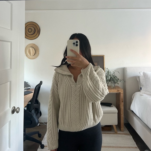 DISSH Barnett Stone Cable Zip Front Knit Sweater - Picture 5 of 5